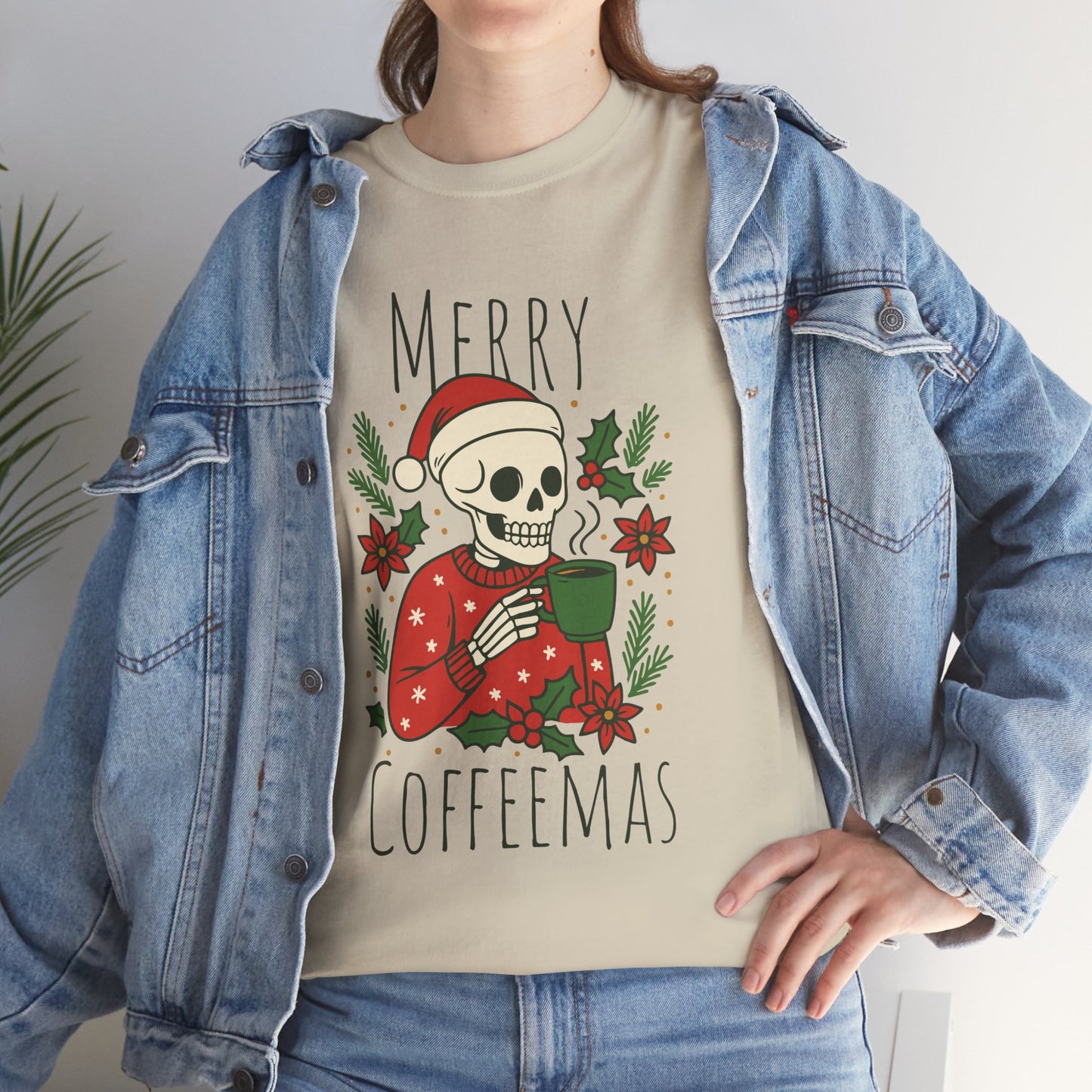 Merry Coffeemas T-Shirt — Skull Santa Coffee Holiday Tee