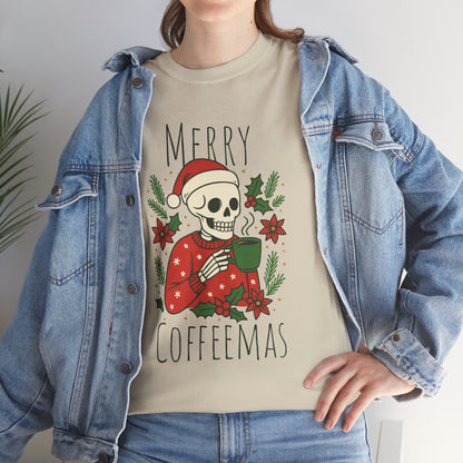 Merry Coffeemas T-Shirt — Skull Santa Coffee Holiday Tee