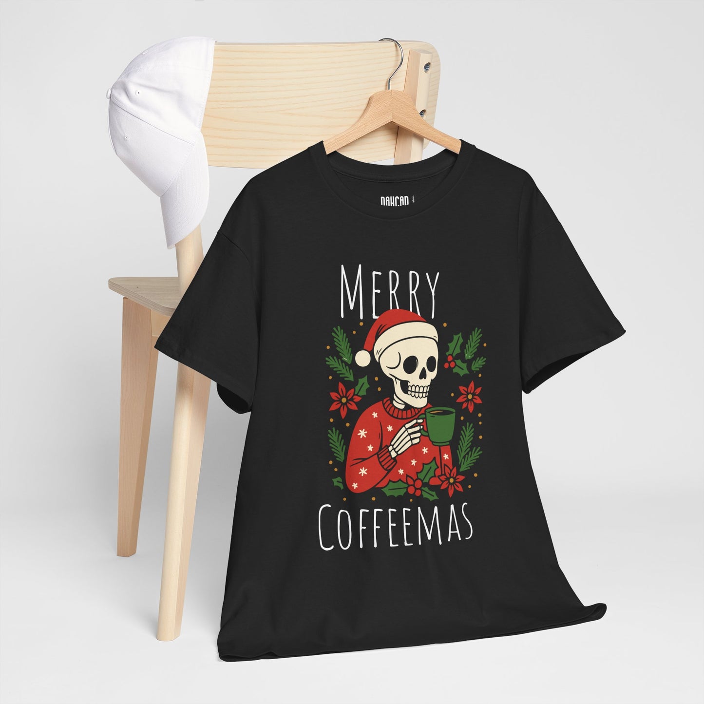 Merry Coffeemas T-Shirt — Skull Santa Coffee Holiday Tee