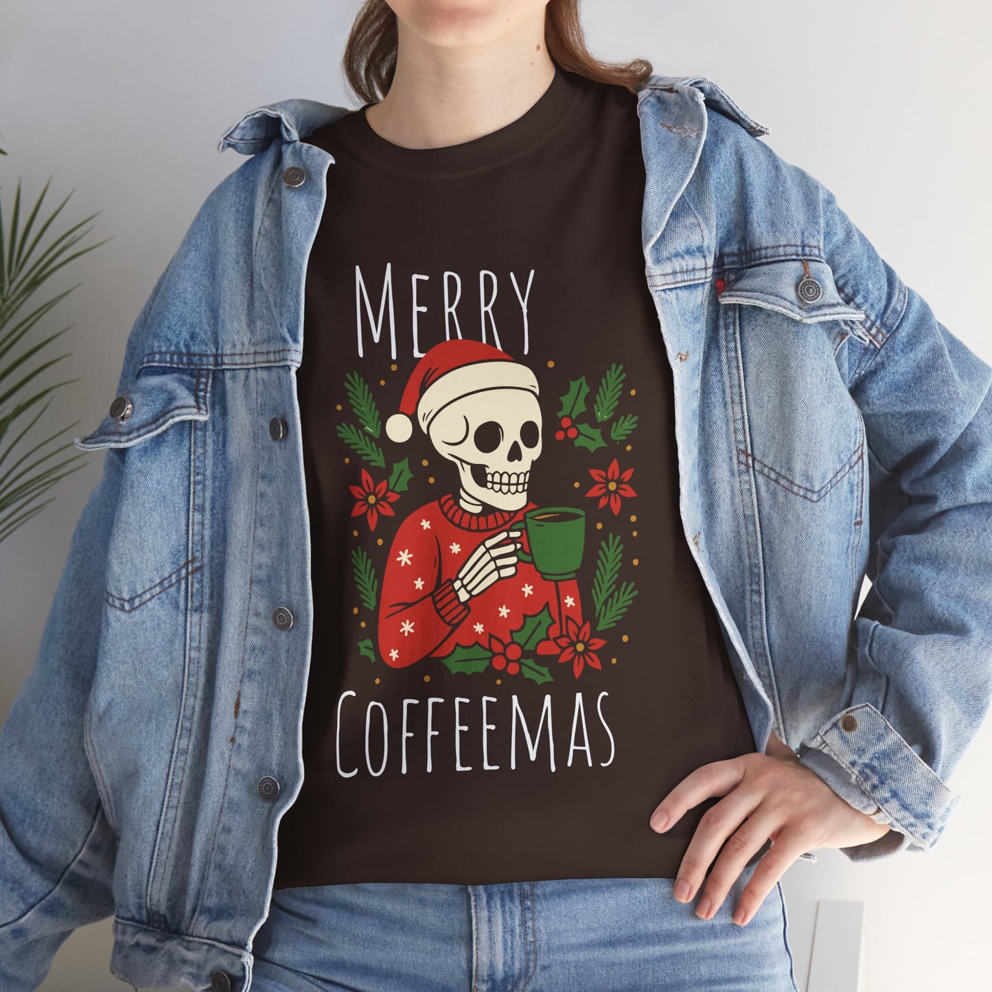 Merry Coffeemas T-Shirt — Skull Santa Coffee Holiday Tee