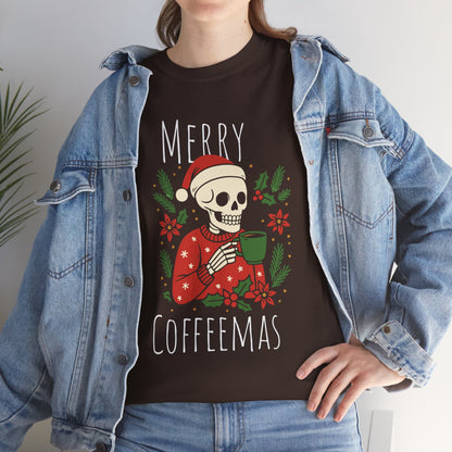 Merry Coffeemas T-Shirt — Skull Santa Coffee Holiday Tee