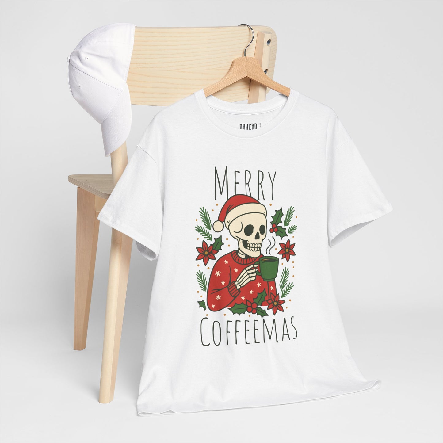 Merry Coffeemas T-Shirt — Skull Santa Coffee Holiday Tee