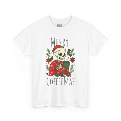 Merry Coffeemas T-Shirt — Skull Santa Coffee Holiday Tee